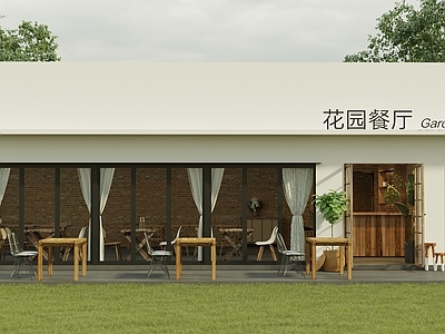 现代门头门面 花园外观