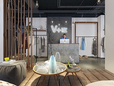 现代服装鞋店 创意女服装店