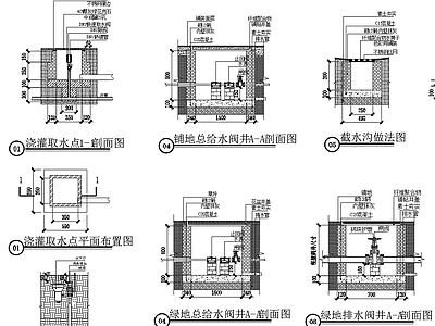 给排水阀门井喷头安装 施工图