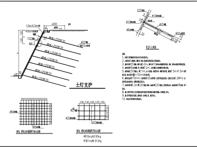 锚索格构梁挂网喷砼护坡 施工图