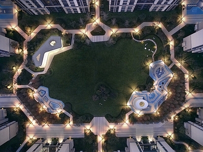 现代小区景观儿童活动 住宅景观