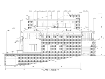 坡地三层别墅建筑 施工图