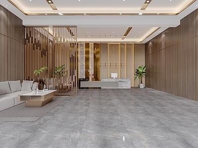 现代公司大堂 前台大厅