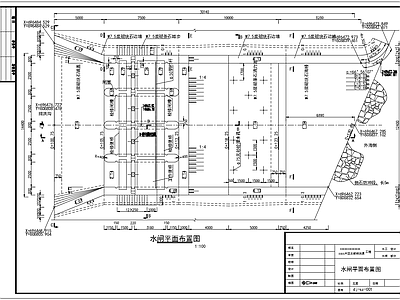 排洪渠道水闸平面剖面结构配筋 施工图