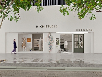 现代服装鞋店门头 专卖店