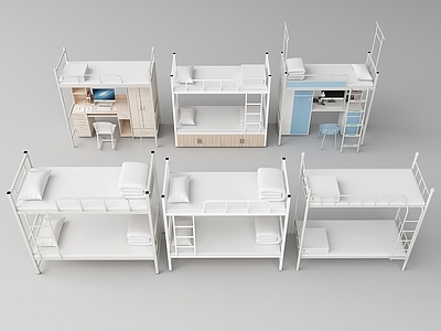现代双层床 宿舍铺 寝室床 上下铺 学生床