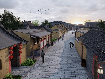中式传统村落 农村自建房 民房街道 古建