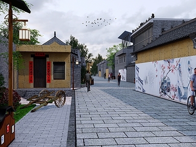 中式传统村落 农村自建房 民房街道 古建