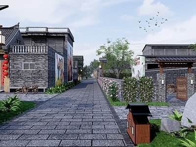 中式传统村落 农村自建房 民房街道 古建