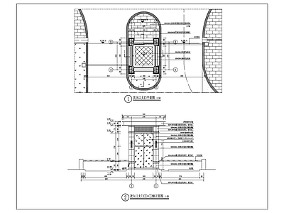 次入口大门详图 施工图 通用节点