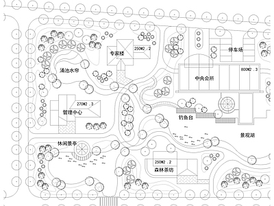 休闲中心景观规划平面图 规划平面图