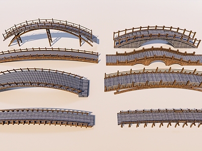 新中式景观桥 拱桥 木桥 木材