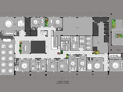 财神会中餐厅效果图 施工图