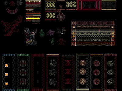 彝族花纹 图库