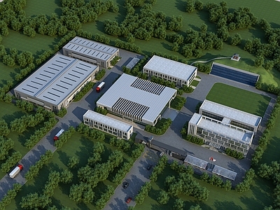 现代工业厂房厂房 厂房展示馆 厂区办公楼 公共建筑