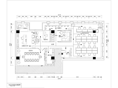 现代风格办公会议接待室精装修 施工图