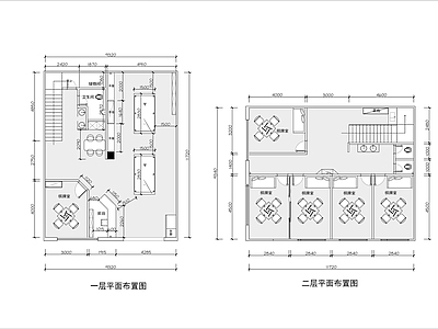 200㎡棋牌室室内平面图