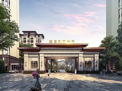 欧式住宅入口大门 小区大门 小区入口