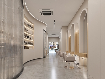 现代奶油风美发店