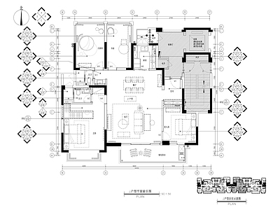 新中式130平米大平层室内精装修 施工图