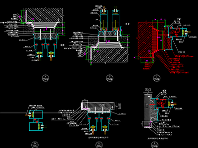 铝合金推拉窗节点大样 施工图