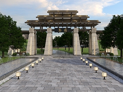 现代公园景区大门 景区入口 公园入口