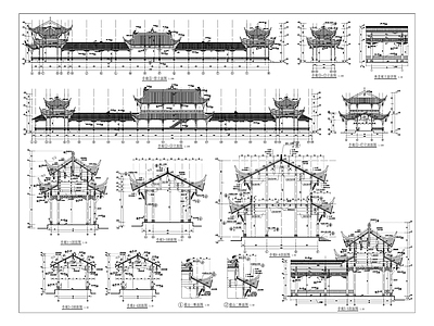 庙会广场古建筑 施工图 古建