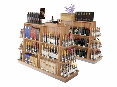 现代超市货架 酒水展示柜