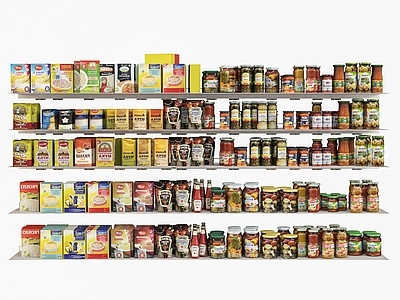 现代超市货架 食品罐头展示架