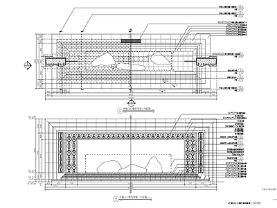 新中式入口景墙 施工图
