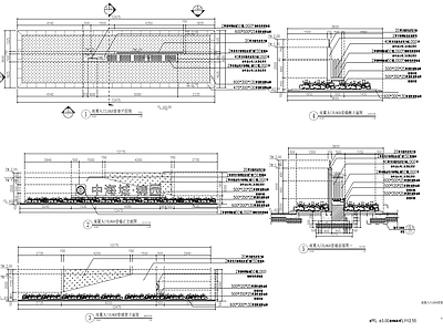 新中式景观小区入口logo景墙 施工图