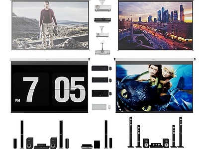 投影幕布 办公投影 投影机音响组合 家庭影院 键盘组合