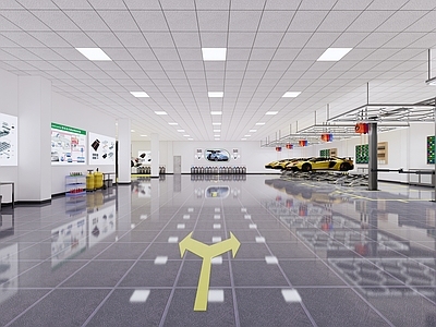 现代汽车修理店 汽车维修工具 轿车