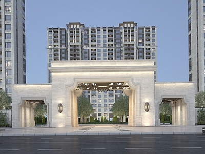 现代住宅小区入口大门