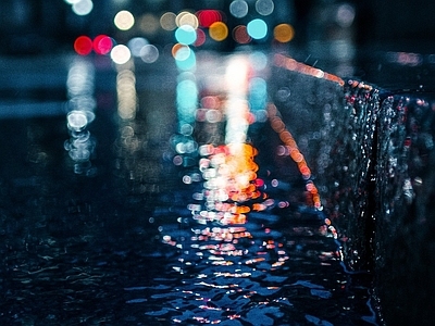 都市雨天风景贴图
