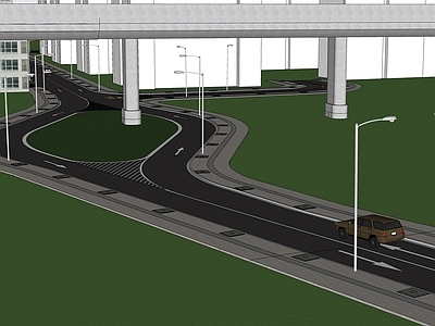 现代弯曲市政道路