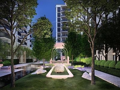 现代小区景观 住宅景观