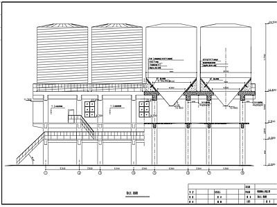 钢板圆筒仓平面剖面节点 施工图 工业建筑