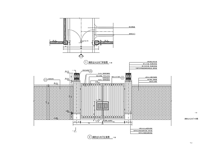 新中式铁艺大门 施工图 通用节点