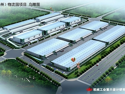 郑州普洛斯厂区建筑总平面图 效果图
