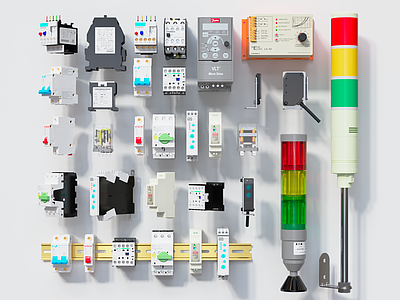 工业电控元器件 断路器 信号灯 工业设备
