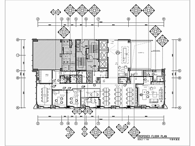 500㎡商业管理中心办公室 施工图