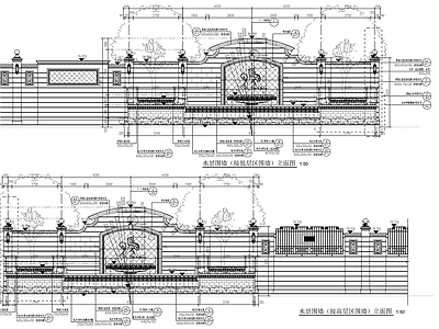 欧式流水水景墙 施工图
