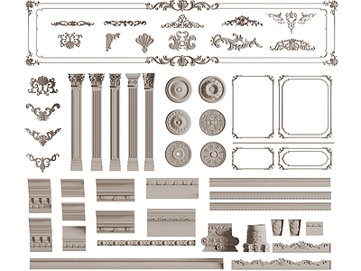 欧式雕花 石膏雕花 脚线 石膏线 柱子 柱头 装饰线 花纹 腰线
