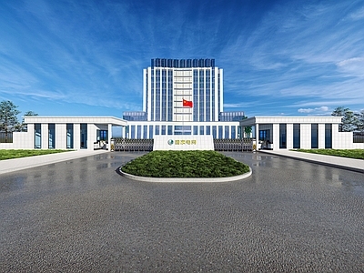 现代办公区入口大门