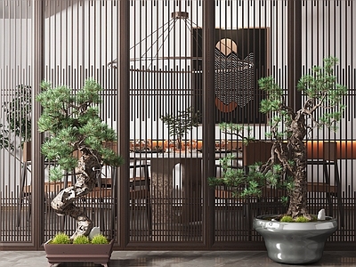 新中式迎客松松树盆景