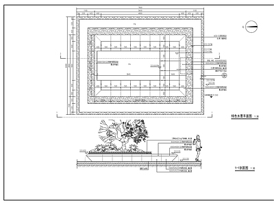 新中式跌水水景 施工图