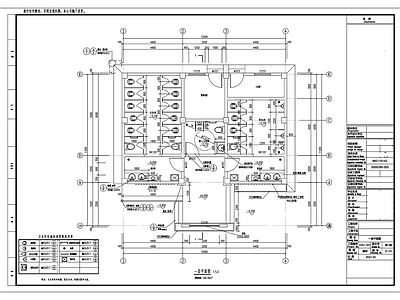 新中式竹隔断公共卫生间建筑 施工图