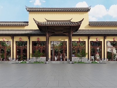 中式徽派古建筑门头