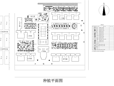 现代小区种植平面图 居住区景观